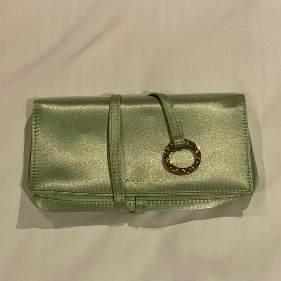 BVLGARI Handbags - Bulgari Satin Evening Clutch in Mint Green